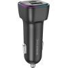 Зарядний пристрій BOROFONE 1xUSB-C PD30W + 1xUSB QC3.0 car adapter black (6941991110818)