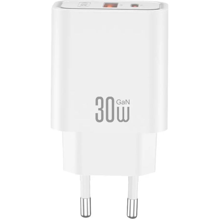 Зарядное устройство XO 1xUSB 22.5W + 1xUSB-C PD30W white (CE42.white)