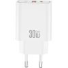 Зарядное устройство XO 1xUSB 22.5W + 1xUSB-C PD30W white (CE42.white)