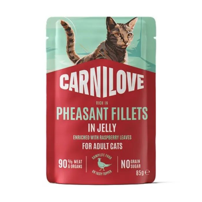 Влажный корм для кошек Carnilove Jelly Pheasant with Raspberry Leaves 85 г (8595602584734)