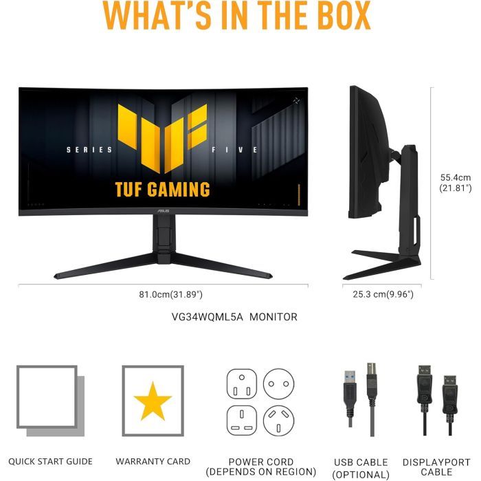 Монітор ASUS TUF Gaming VG34WQL5A (90LM0CI1-B01171) зображення 2