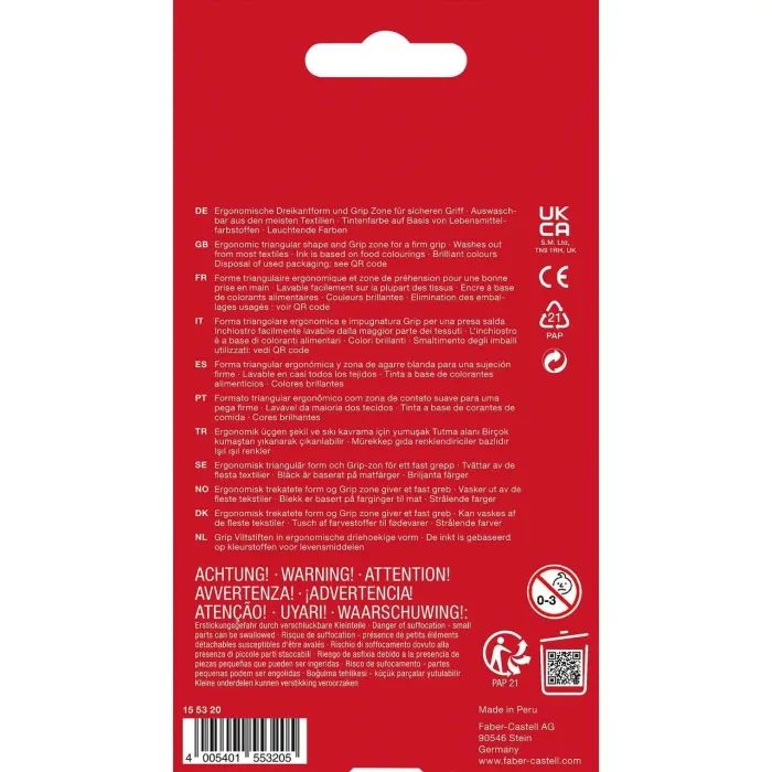 Фломастеры Faber-Castell трехгранные Grip felt-tip pen, 20 цветов (17766) изображение 2