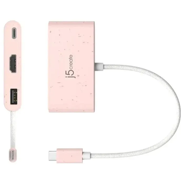 Концентратор J5create USB-C 3-in-1 1xHDMI + 1xUSB 3.2 + 1xUSB-C PD100W pink (JCA379ER-N) изображение 3