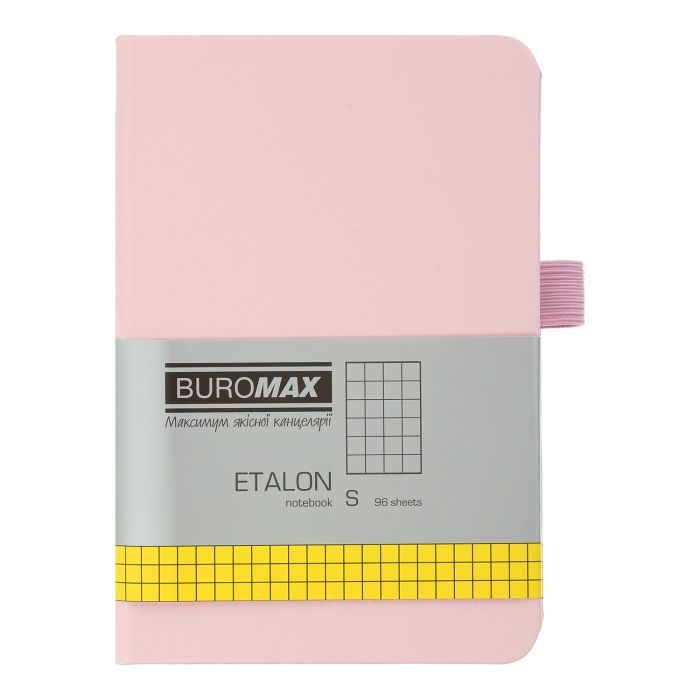 Книга записна Buromax ETALON 95 х 140 мм, 96 аркушів, клітинка, срібний (BM.296160-24)