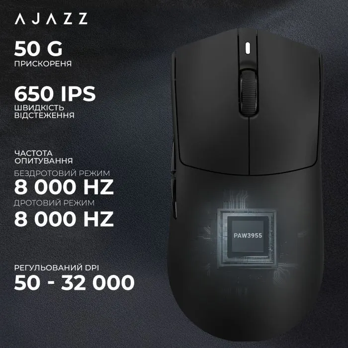 Мишка Ajazz AJ139 Near Link V3 Pro+ Wireless/Bluetooth/USB White (AJ139-NL-V3-PRO-W) зображення 12