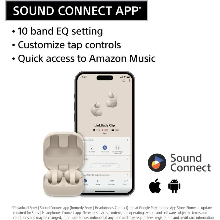 Наушники Sony LinkBuds Clip WF-LC900 Beige (WFLC900C.E) изображение 5
