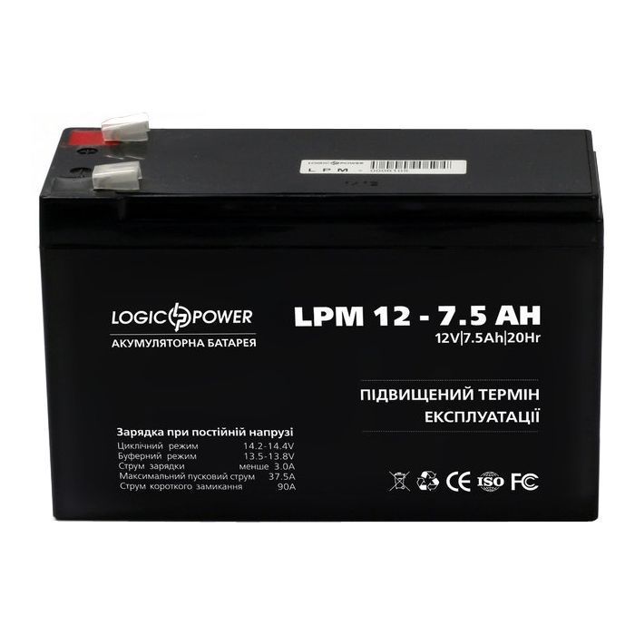 Батарея до ДБЖ LogicPower LPM 12В 7.5 Ач (3864)