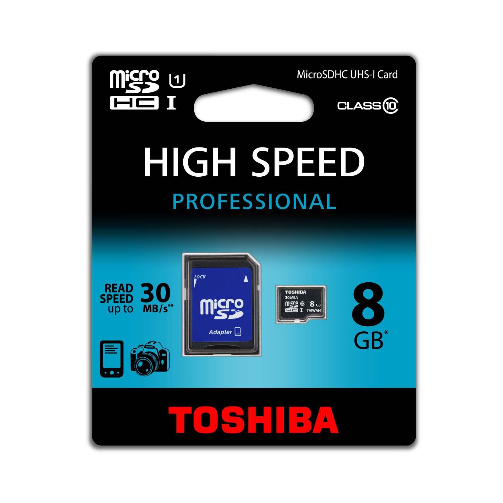 Карта пам'яті Toshiba 8Gb microSDHC class 10 UHS-I (SD-C008UHS1(6A) зображення 2
