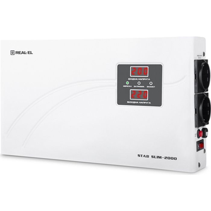 Стабилизатор REAL-EL STAB SLIM-2000, white (EL122400008) изображение 2