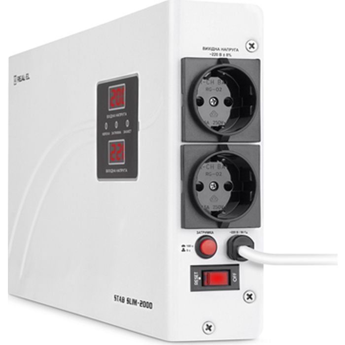 Стабилизатор REAL-EL STAB SLIM-2000, white (EL122400008) изображение 5