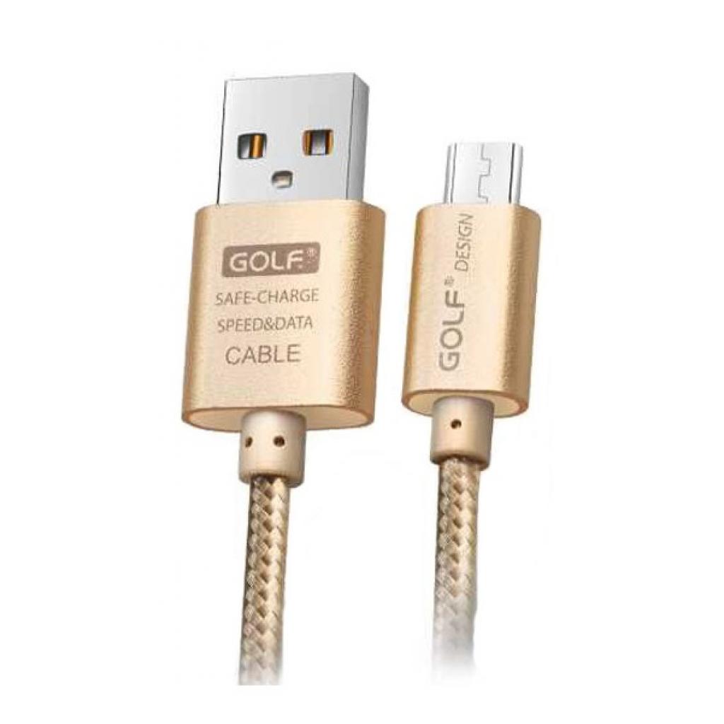 Дата кабель USB 2.0 AM to Micro 5P Metal Gold Golf (46453 / GC-10)