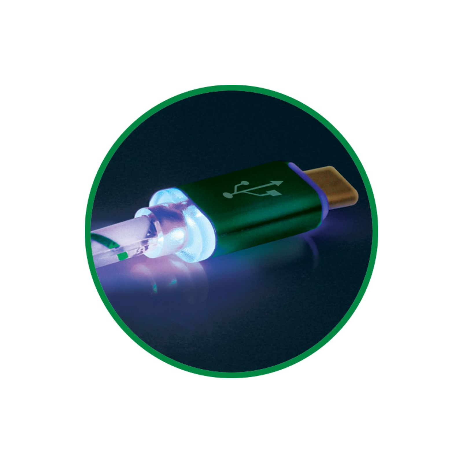 Дата кабель USB 2.0 AM to Lightning 1.0m ACH03-03LT GreenLED backlight Defender (87553) зображення 4