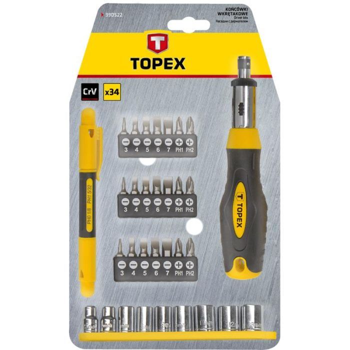 Набір викруток Topex насадок с держателем Cr-V (39D522) зображення 4