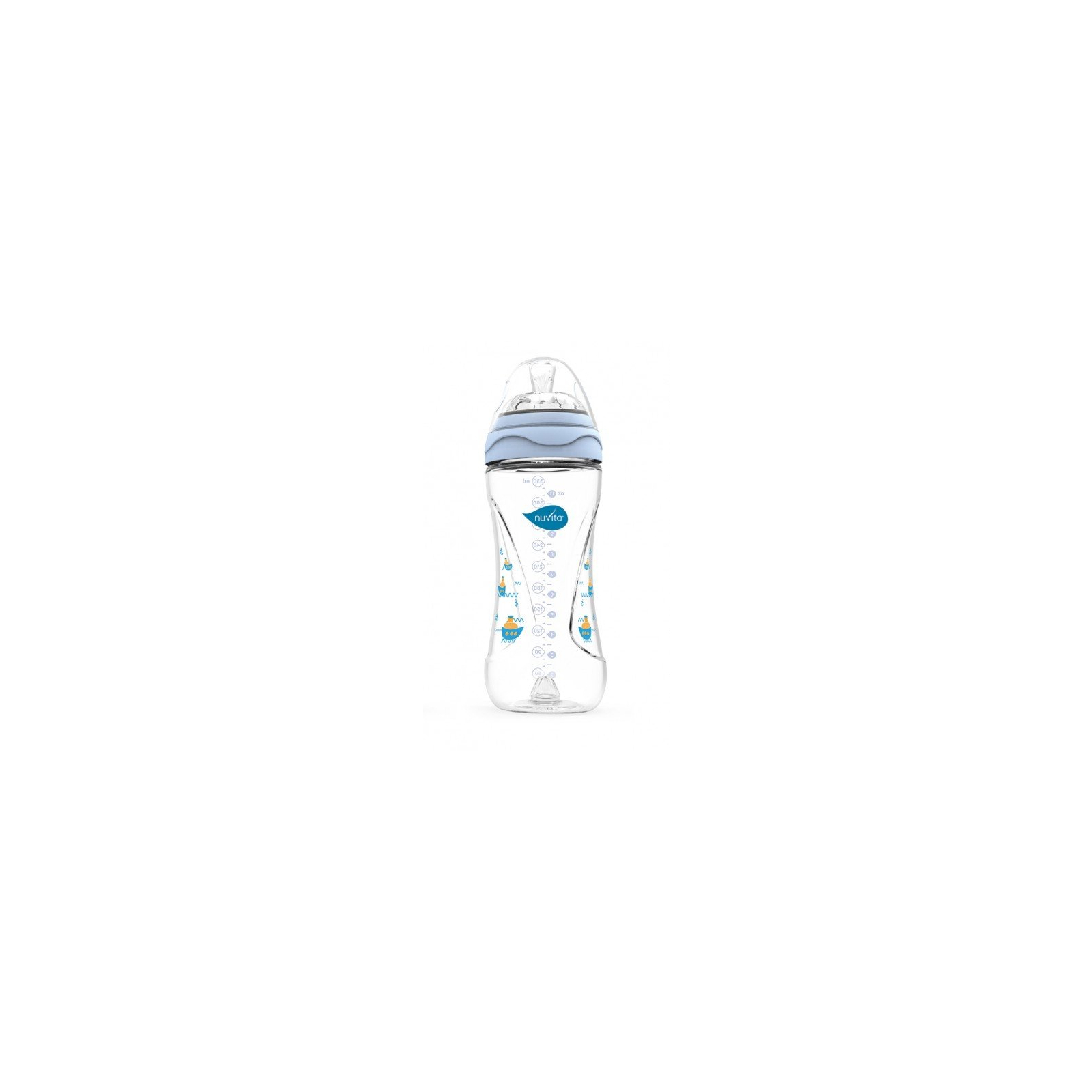 Пляшечка для годування Nuvita Mimic 330 мл 4м+ антиколиковая, белая (NV6050White)