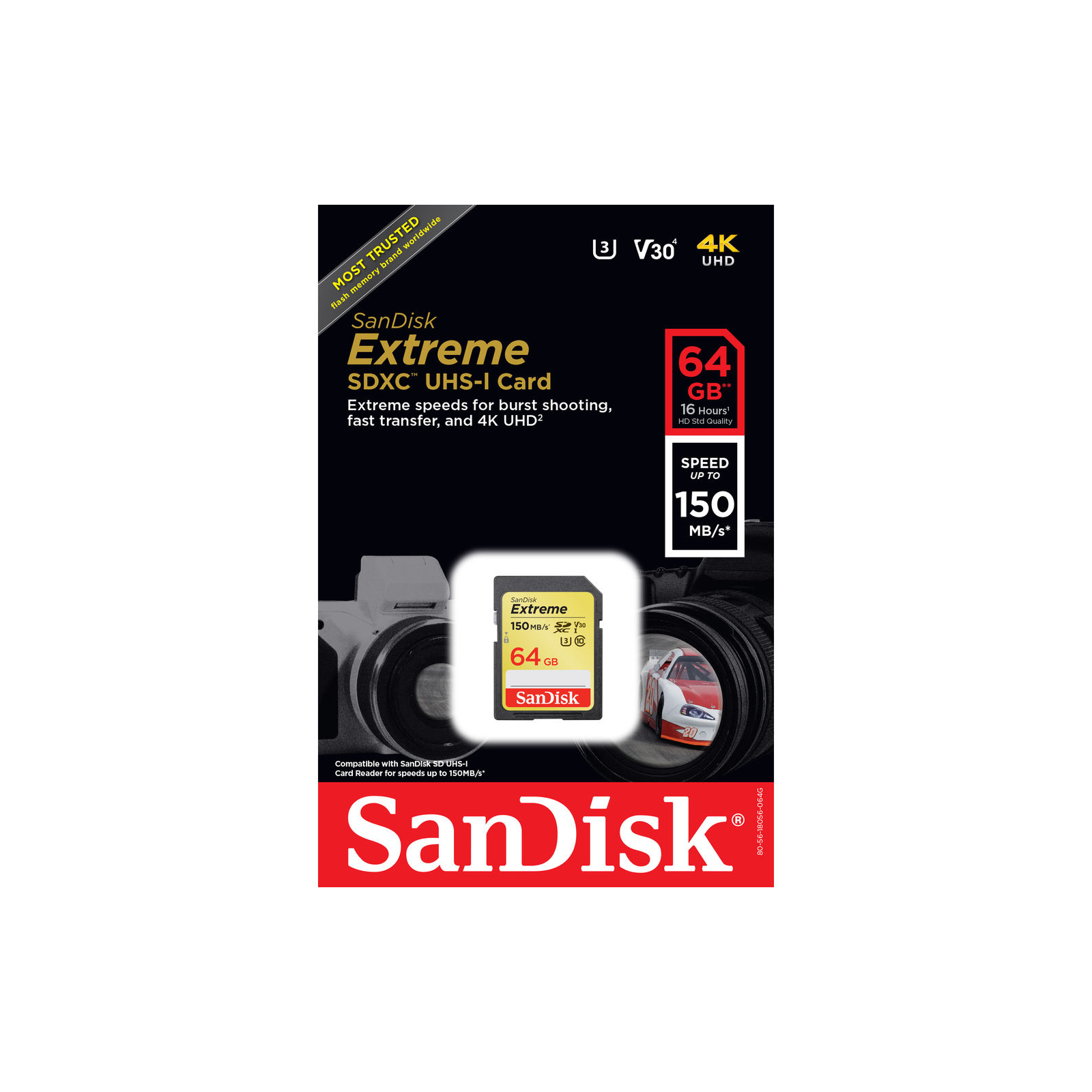 Карта памяти SanDisk 64GB SDXC class 10 UHS-I Extreme (SDSDXV6-064G-GNCIN) изображение 4