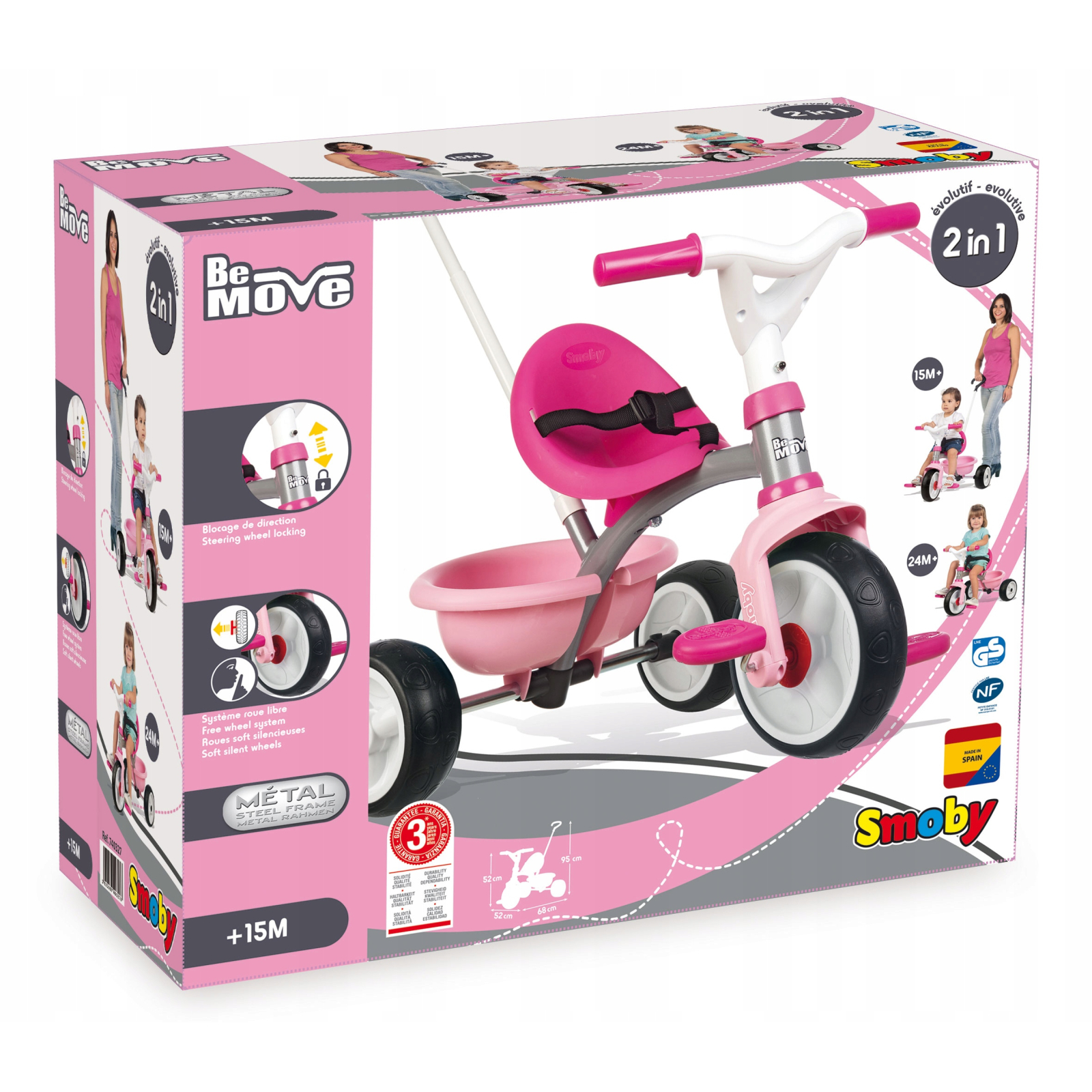 Детский велосипед Smoby Be Move с багажником Розовый (740327) изображение 4