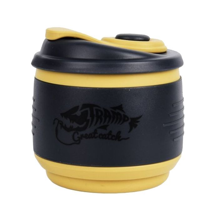 Чашка туристична Tramp складная силиконовая с крышкой 350ml black (TRC-082-black)