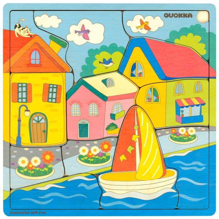 Развивающая игрушка Quokka Пазл-мозаика Домики (QUOKA017PM) изображение 2