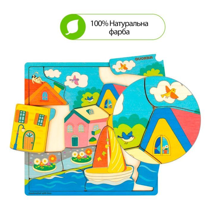 Развивающая игрушка Quokka Пазл-мозаика Домики (QUOKA017PM) изображение 5
