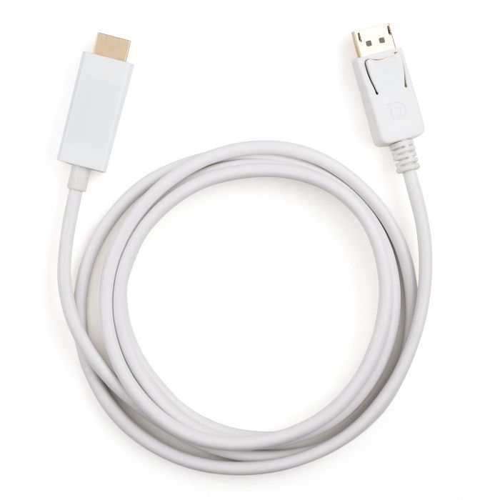 Кабель мультимедийный Display Port to HDMI 1.8m Vinga (VCPDPHDMI1.8WH) изображение 2