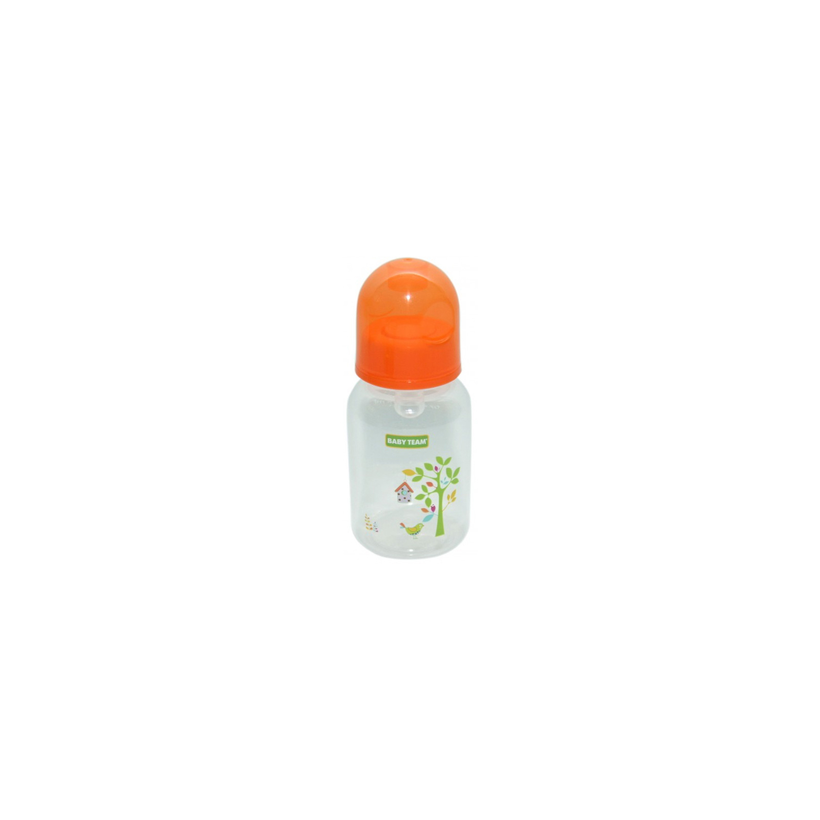 Бутылочка для кормления Baby Team с силиконовой соской, 125 мл 0+ оранж (1400_оранжевый) изображение 2