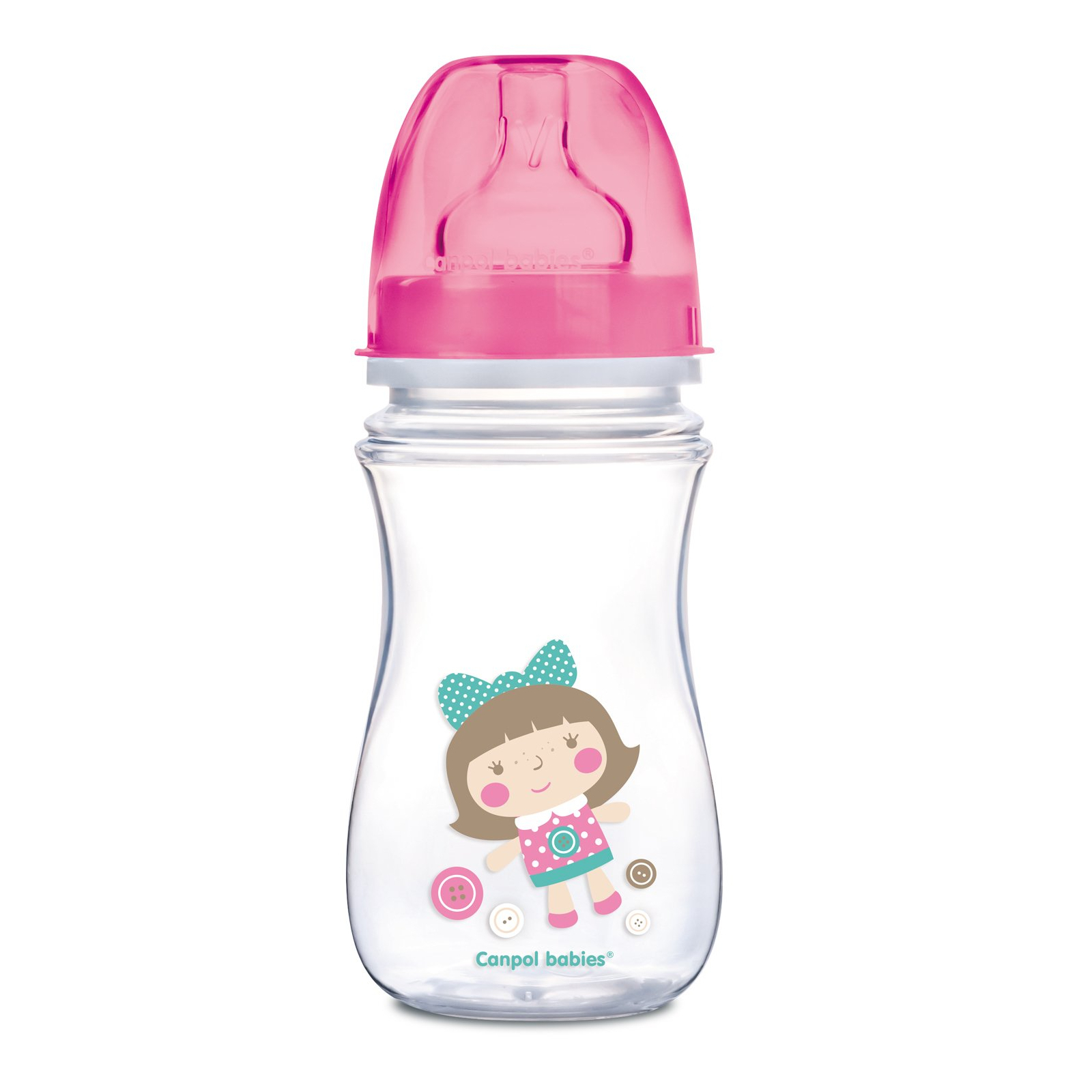 Пляшечка для годування Canpol babies антиколькова EasyStart - Toys з широким отвором 240 мл (35/221_blu)