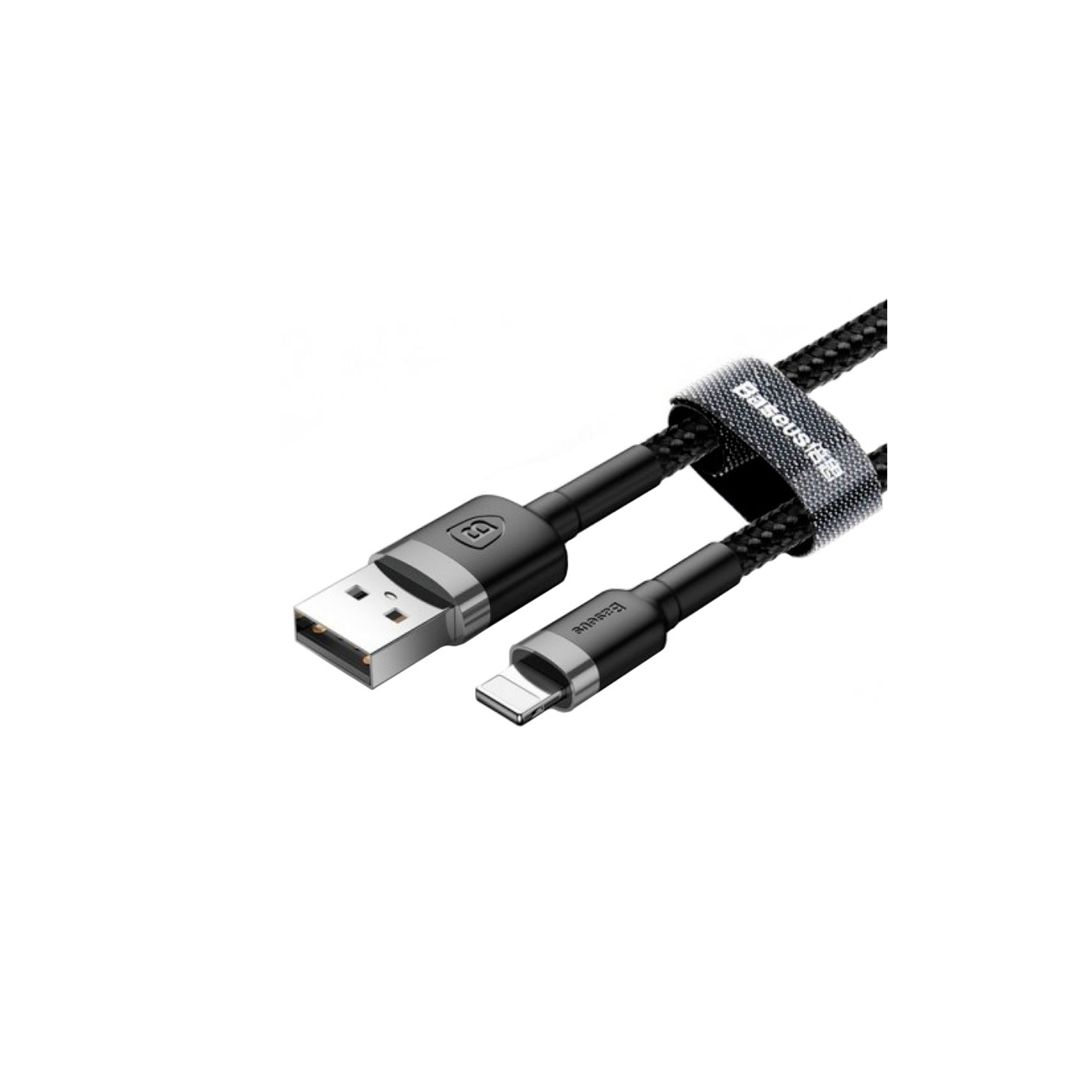 Дата кабель USB 2.0 AM to Lightning 2.0m Cafule 1.5A gray+black Baseus (CALKLF-CG1) зображення 4