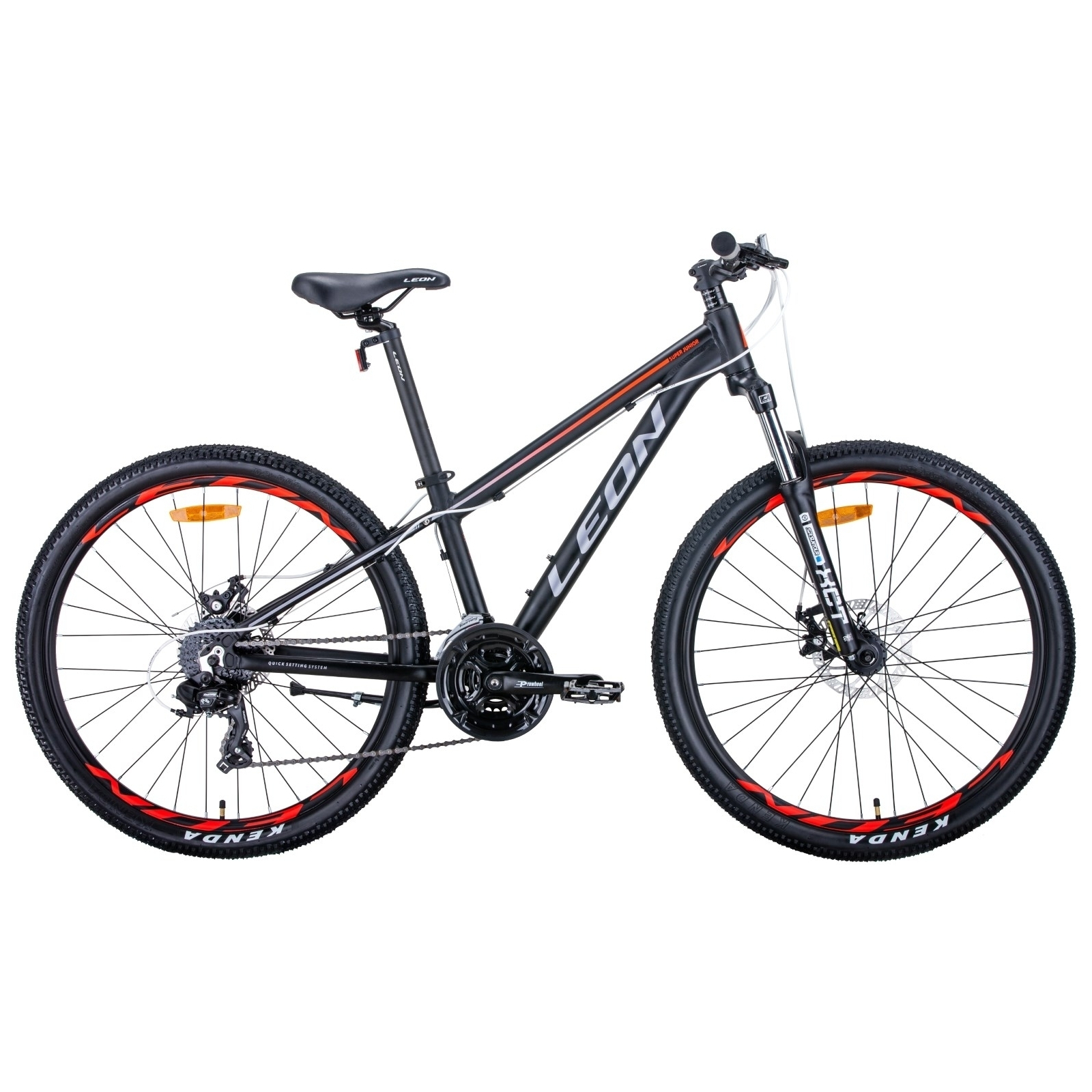 Велосипед Leon 26" SUPER JUNIOR AM DD рама-13" Al 2020 черно-оранжевый с се (OPS-LN-26-049)