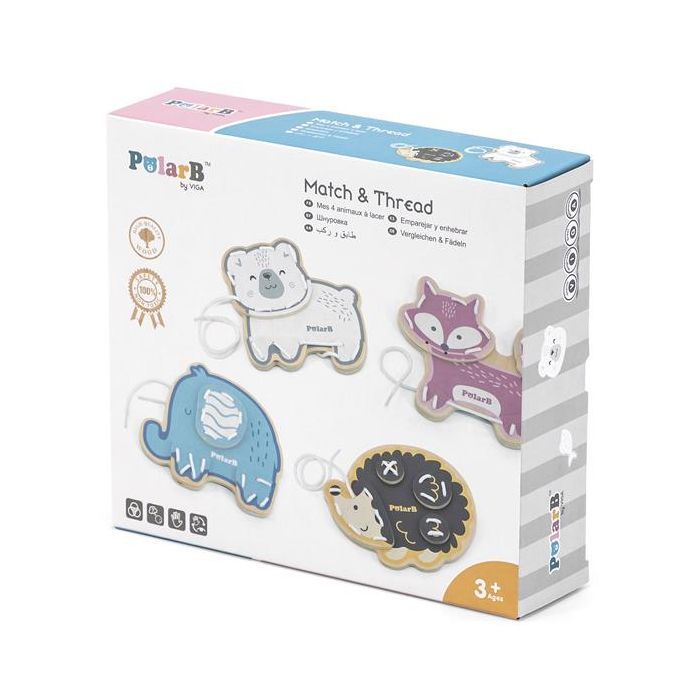 Розвиваюча іграшка Viga Toys Шнурівка PolarB Звірятка 4 шт. (44044) зображення 2