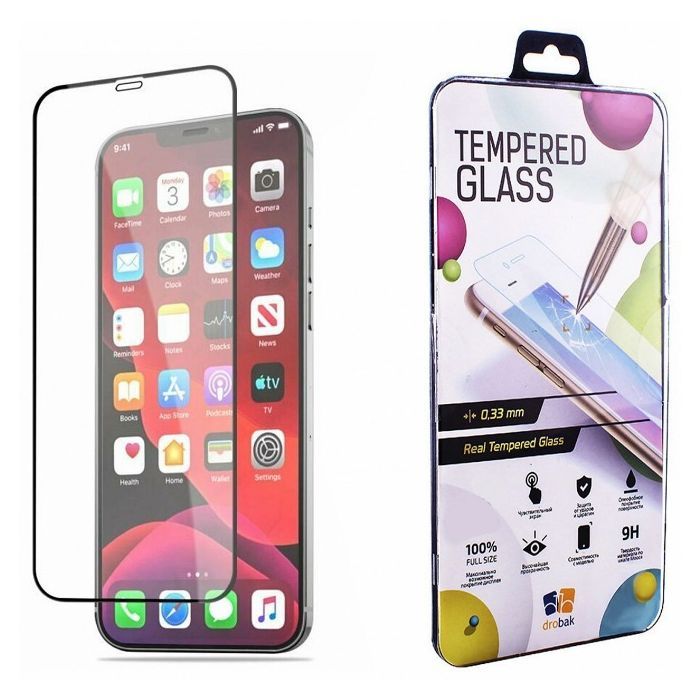 Скло захисне Drobak Apple iPhone 12 Pro Max (Black) (222294) (222294)