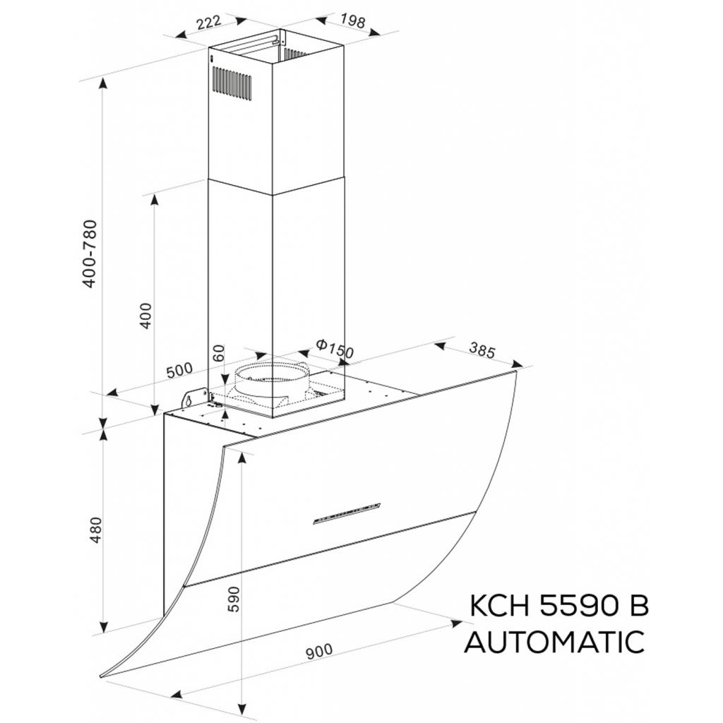 Витяжка кухонна Kernau KCH 5590 B AUTOMATIC зображення 4