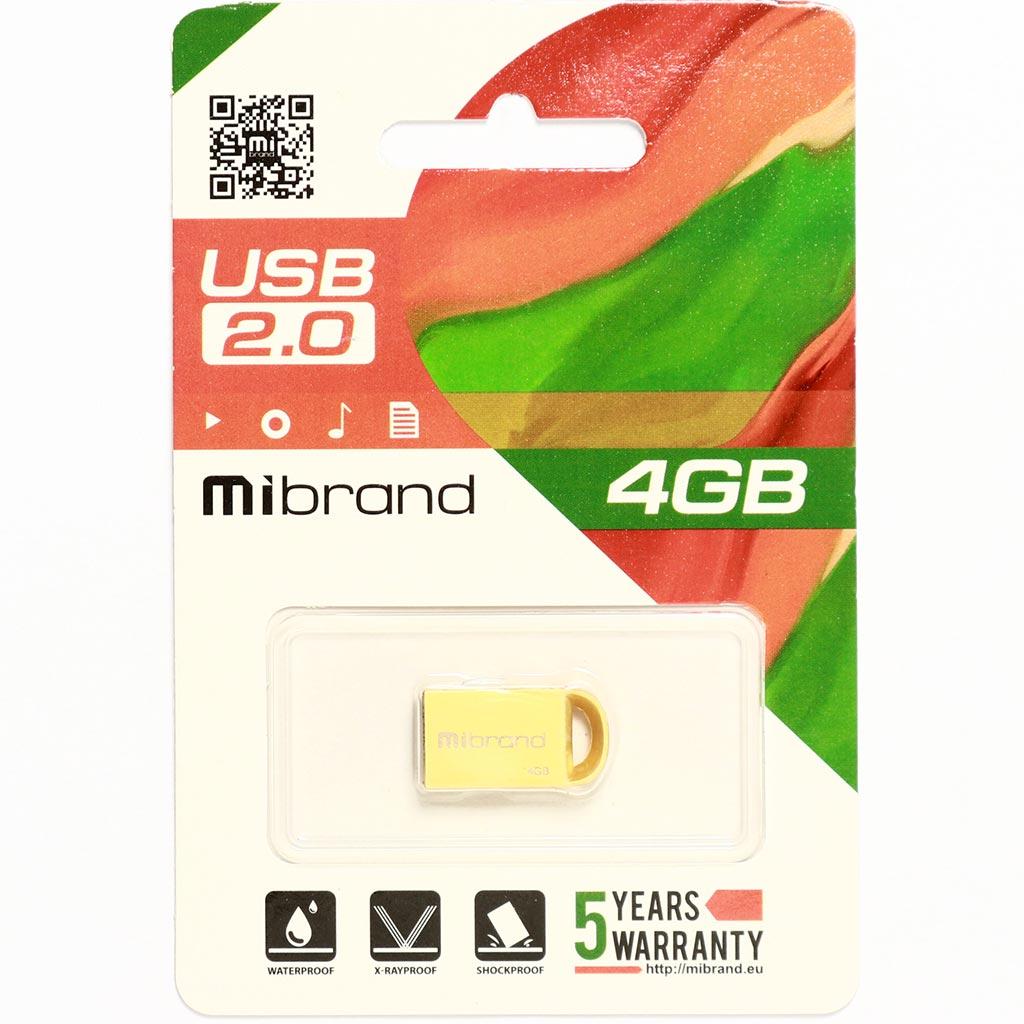 USB флеш накопитель Mibrand 4GB lynx Gold USB 2.0 (MI2.0/LY4M2G) изображение 2