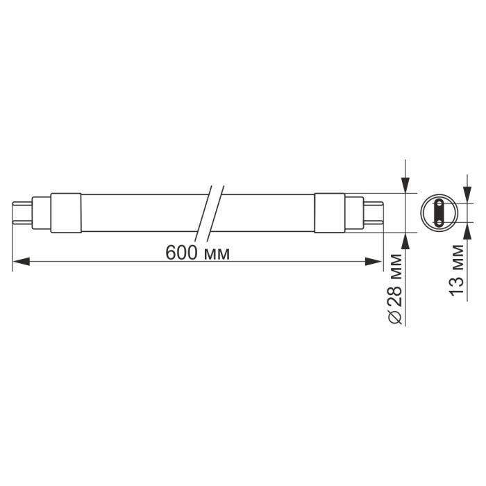 Лампочка Videx T8b 9W 0.6M 6200K 220V (VL-T8b-09066) зображення 3