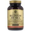 Минералы Solgar Селен, ( Селенометионин), Selenium, Yeast-Free, 200 мкг, 25 (SOL-02558)