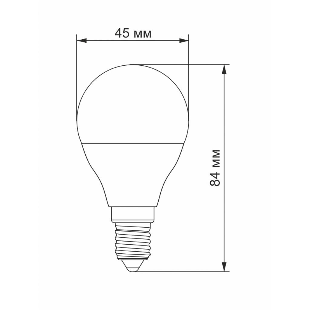 Лампочка Videx LED G45e 3.5W E14 4100K 220V (VL-G45e-35144) зображення 3