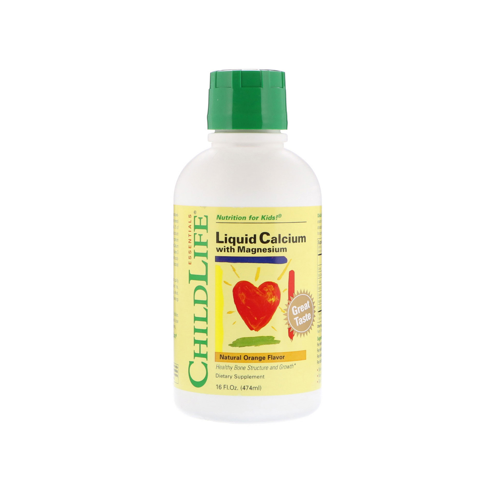 Минералы ChildLife Жидкий Кальций и Магний для Детей со Вкусом Апельсина, (CDL-10700)