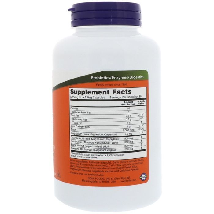 Витаминно-минеральный комплекс Now Foods Комплекс для Кишечника, Candida Support, 180 Гелевых Капсул (NOW-03319) изображение 2