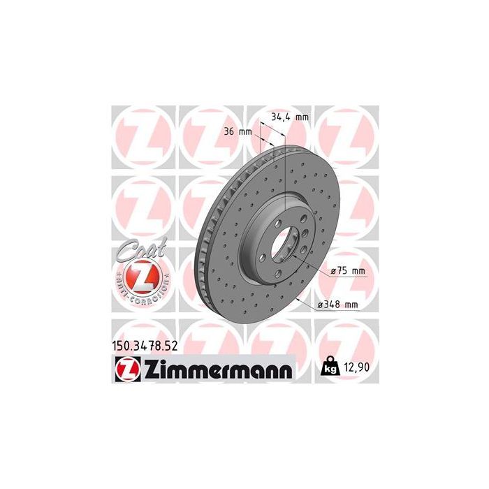 Гальмівний диск ZIMMERMANN 150.3478.52