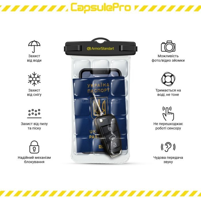 Чохол до мобільного телефона Armorstandart CapsulePro Waterproof Floating Case Black (ARM59232) зображення 5
