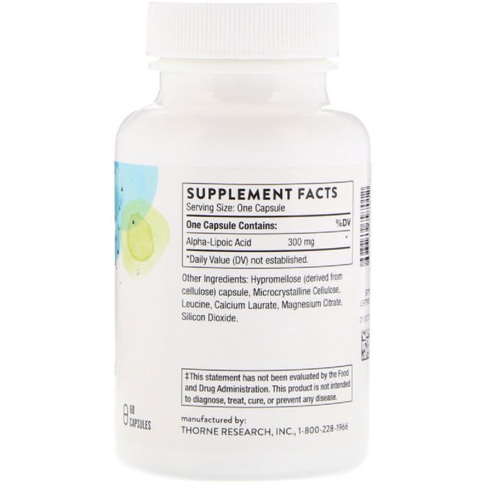 Антиоксидант Thorne Research Альфа-Липоевая Кислота, Alpha-Lipoic-Acid, 60 Капсул (THR-79701) изображение 2
