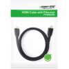 Кабель мультимедийный HDMI M to HDMI M 1.0m nylon braid black Ugreen (40408) изображение 4
