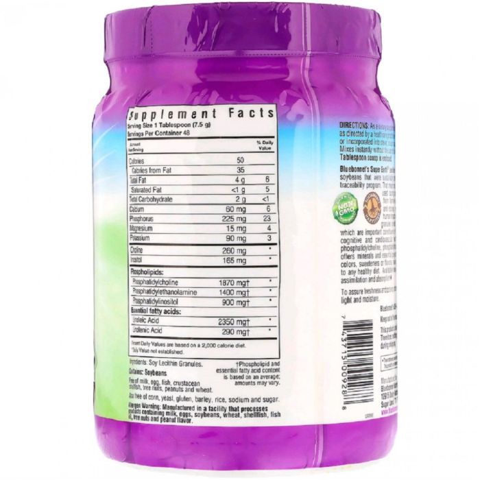 Амінокислота Bluebonnet Nutrition Гранули лецитину, Super Earth, Super Earth, 12.7 унцій (360 (BLB-00928) зображення 2