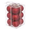 Елочная игрушка Jumi 12шт, 4 см, пластик, красный с блестками (5900410791152)