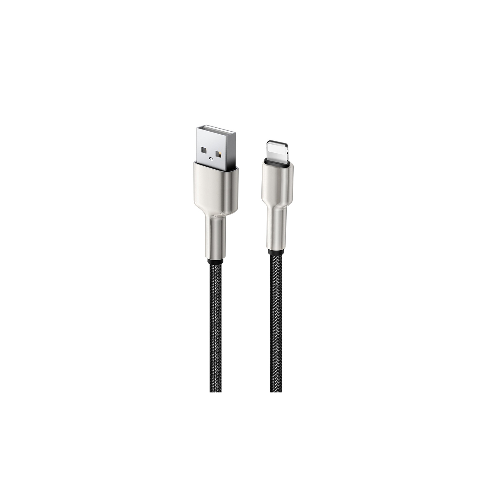 Дата кабель USB 2.0 AM to Lightning 1.0m head metal black ColorWay (CW-CBUL046-BK) зображення 4