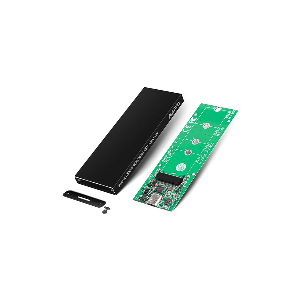 Кишеня зовнішня Maiwo M.2 SSD (NGFF) SATA USB3.1 GEN2 Type-C al. (K16NC black) зображення 3