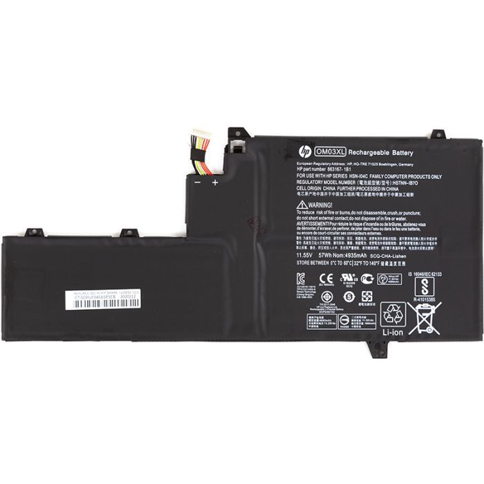 Аккумулятор для ноутбука PowerPlant HP EliteBook X360 (OM03XL) 11.55V 4935mAh (NB461653)