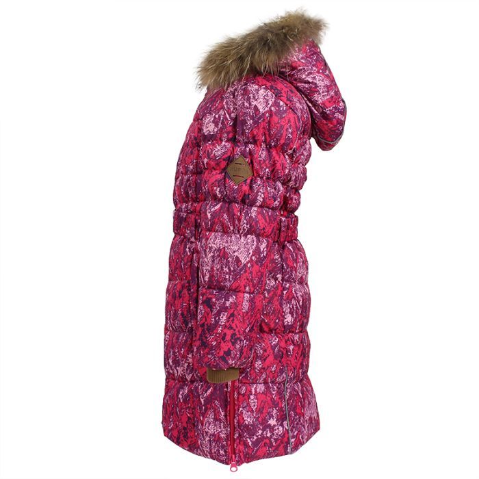 Пальто дитяче Huppa YASMINE 12020055 фуксія з принтом 104 (4741468561776) зображення 3