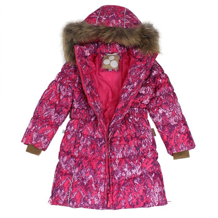 Пальто дитяче Huppa YASMINE 12020055 фуксія з принтом 104 (4741468561776) зображення 4
