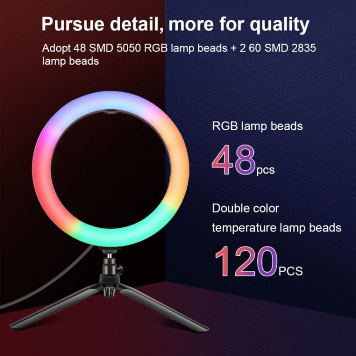 Набор блогера Puluz Ring USB LED lamp PKT3082B 10" + table stand (PKT3082B) изображение 5
