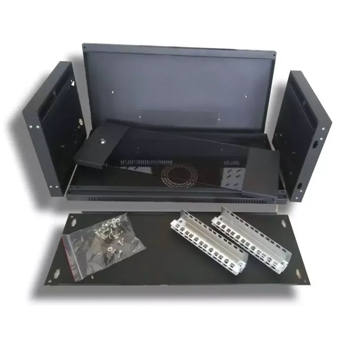 Шкаф настенный Hypernet 4U 19" 600x350 (WMNC-350-4U-FLAT-BLACK) изображение 6